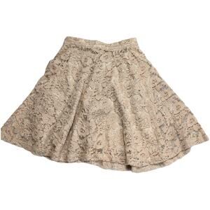 Forever 21 Skirt Light Pink‎ Crochet Lace Mini Juniors XS Skater Skirt Circle